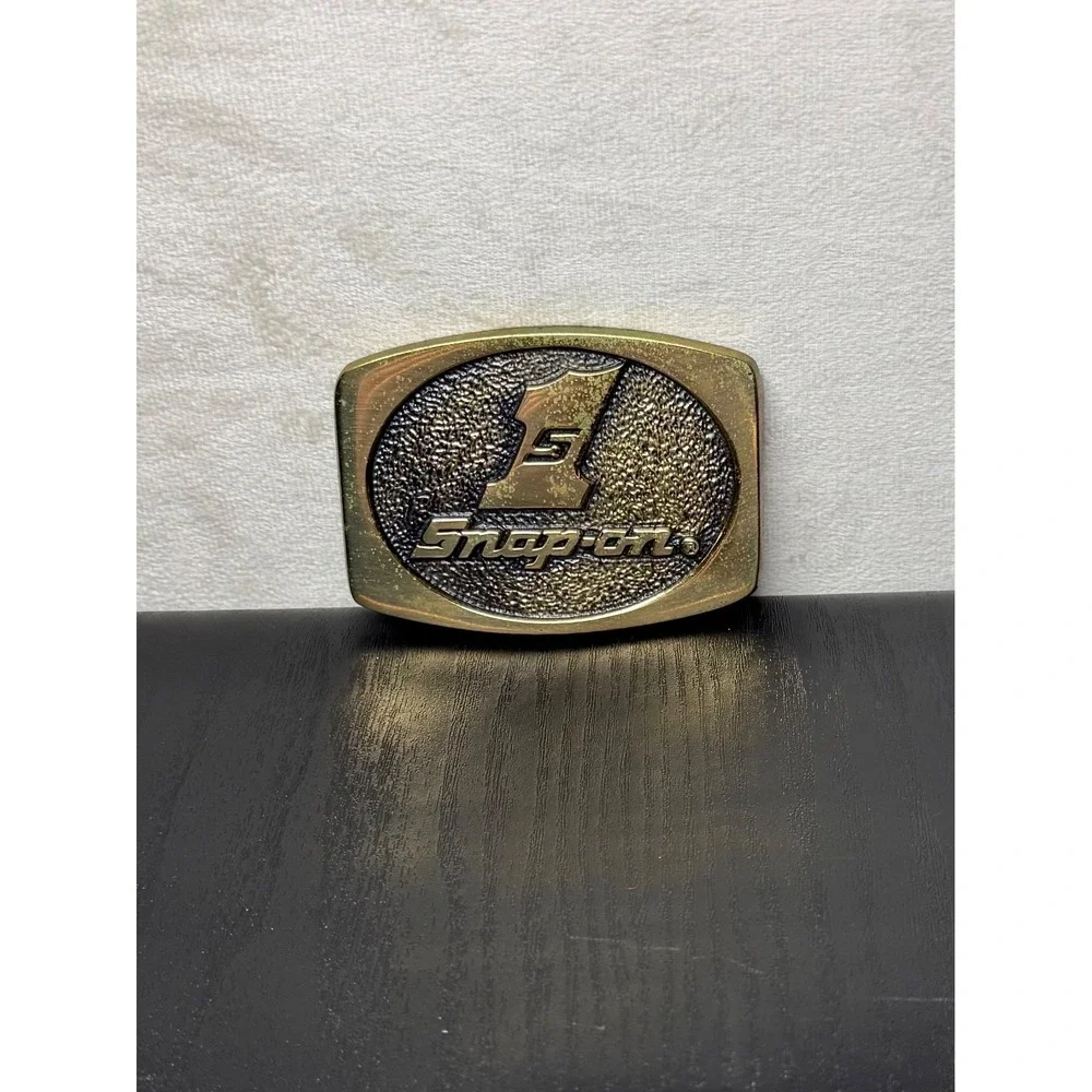 Vintage Solid Brass Snap-On Tools Belt Buckle‎ BTS SPP-557 Made in USA